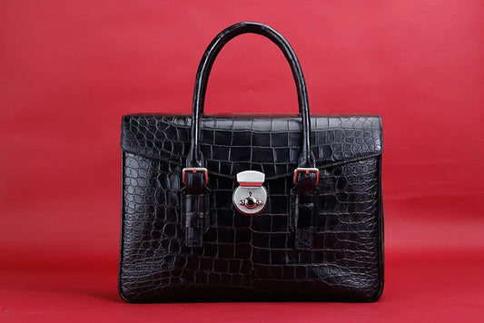 Crocodile Genuine Leather Men Briefcase Handbag