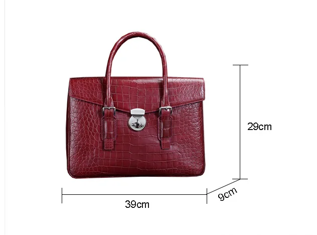 Crocodile Genuine Leather Men Briefcase Handbag