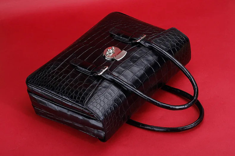 Crocodile Genuine Leather Men Briefcase Handbag