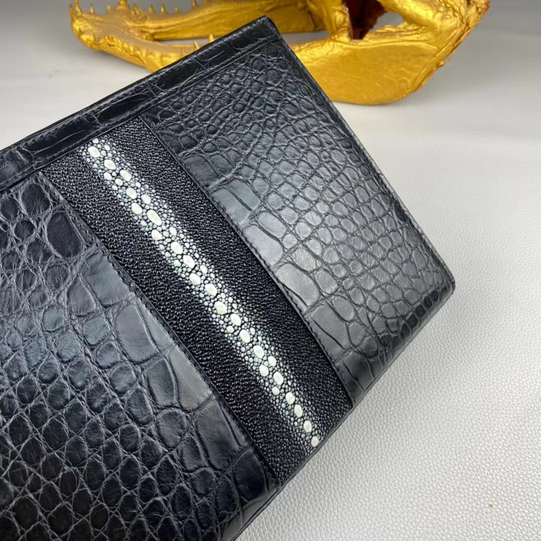 American Alligator & Pearl Fish Brief Case