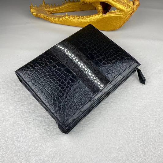 American Alligator & Pearl Fish Brief Case