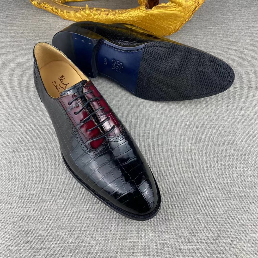 Crocodile Leather Oxford Shoes