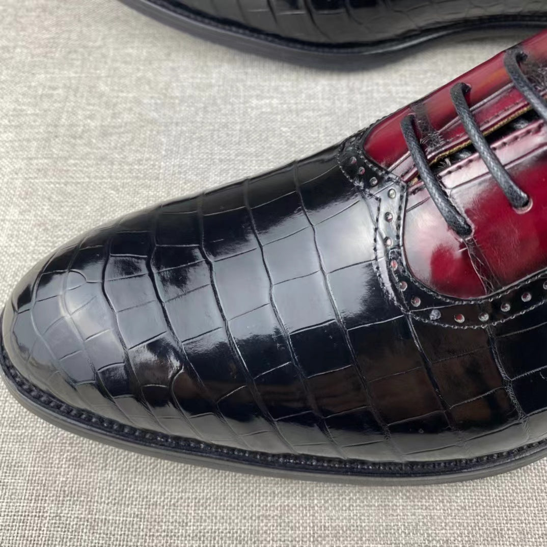 Crocodile Leather Oxford Shoes