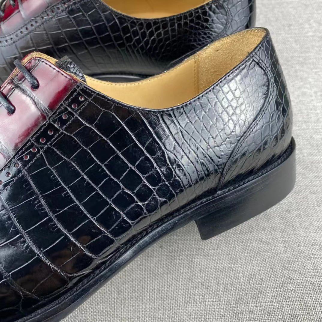 Crocodile Leather Oxford Shoes