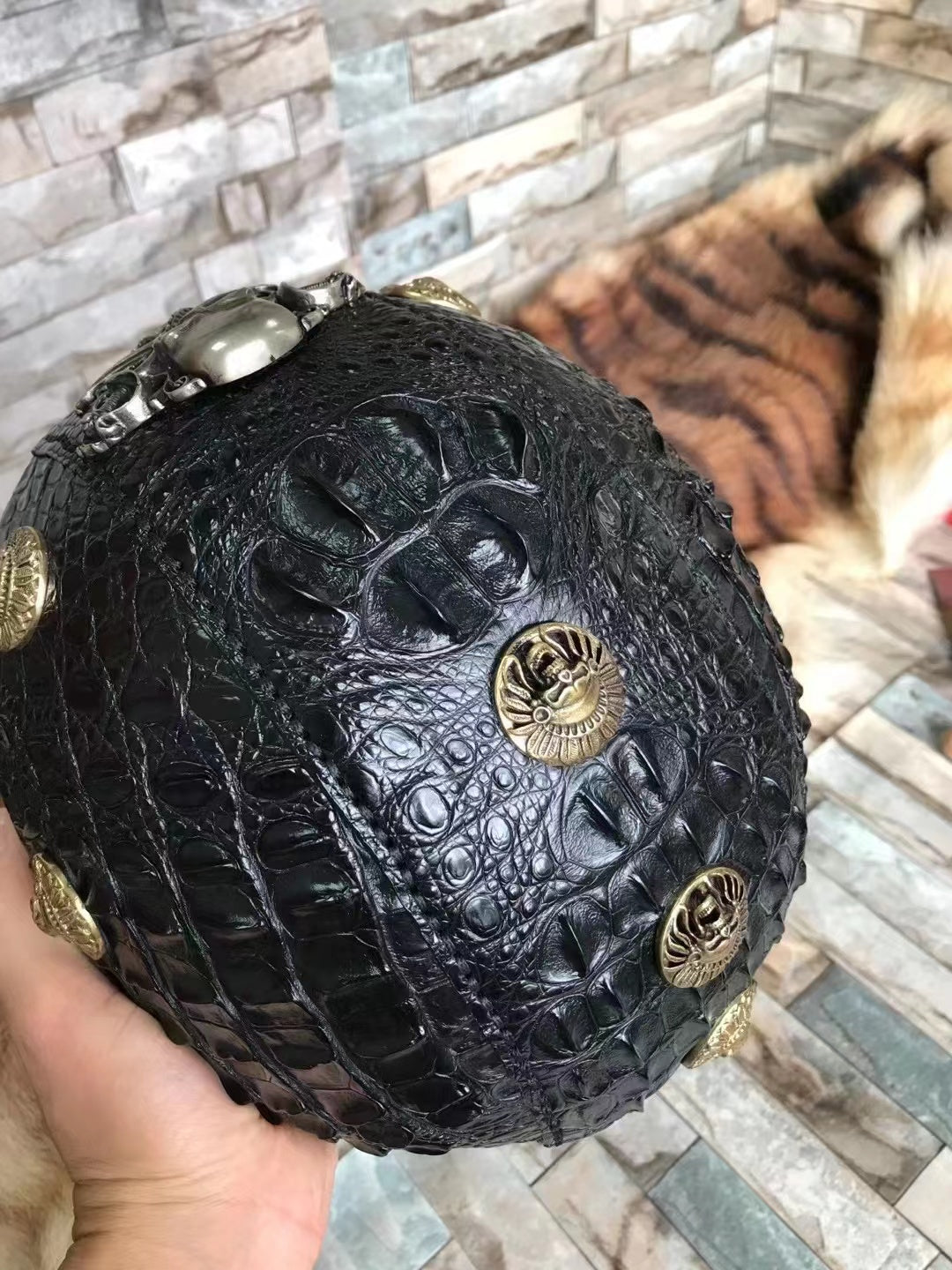 Alligator Hand Made Cool Skull Pirate Motorcycle Helmet