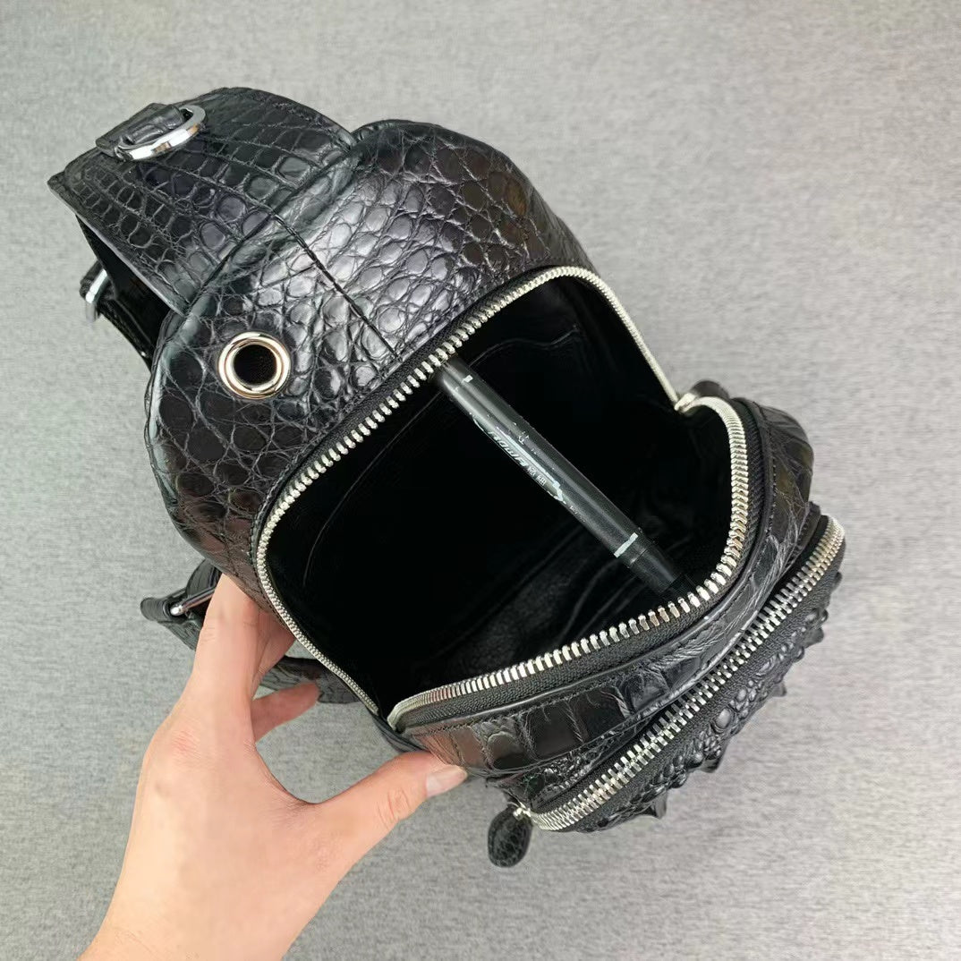 Crocodile Head Bone Chest Bag