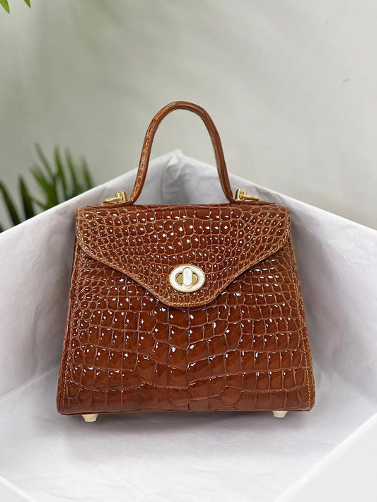 Nile Alligator Luxury Elegant Handbag Shoulder Bag
