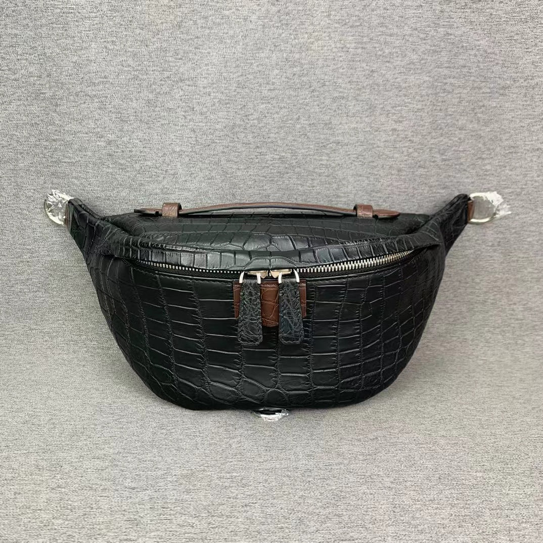Nile Alligator Classic Minimalist Chest Bag Handbag