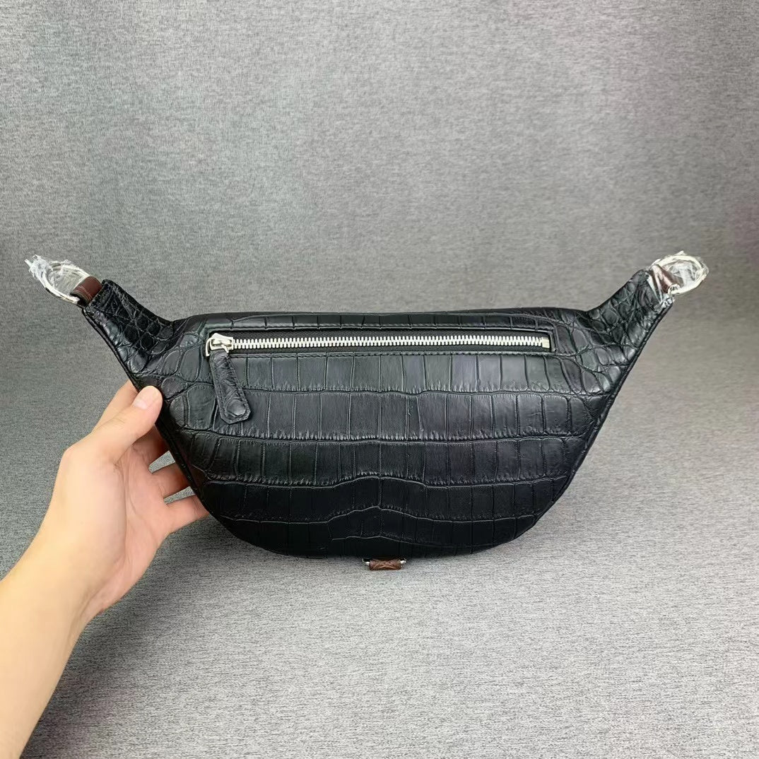 Nile Alligator Classic Minimalist Chest Bag Handbag