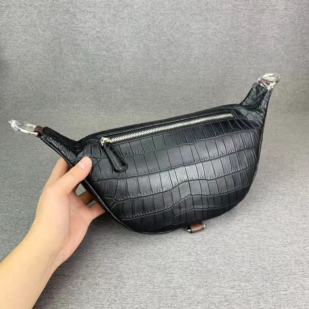 Nile Alligator Classic Minimalist Chest Bag Handbag