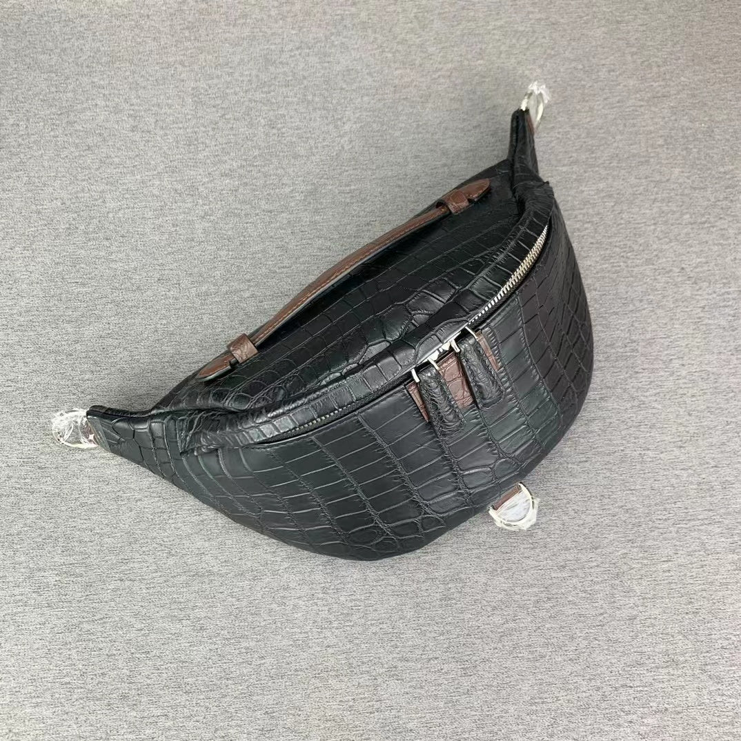 Nile Alligator Classic Minimalist Chest Bag Handbag