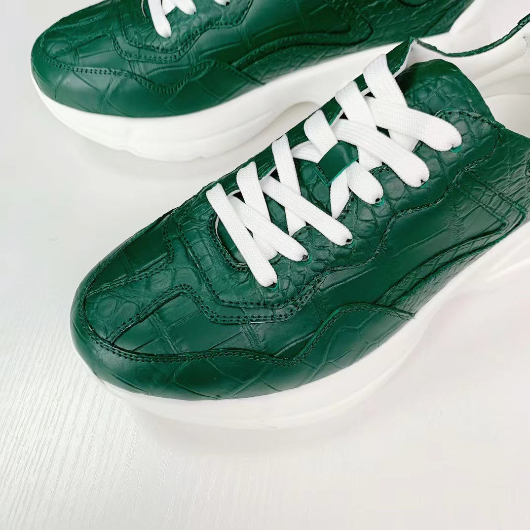 Alligator Leather Classic Comfy Sneakers
