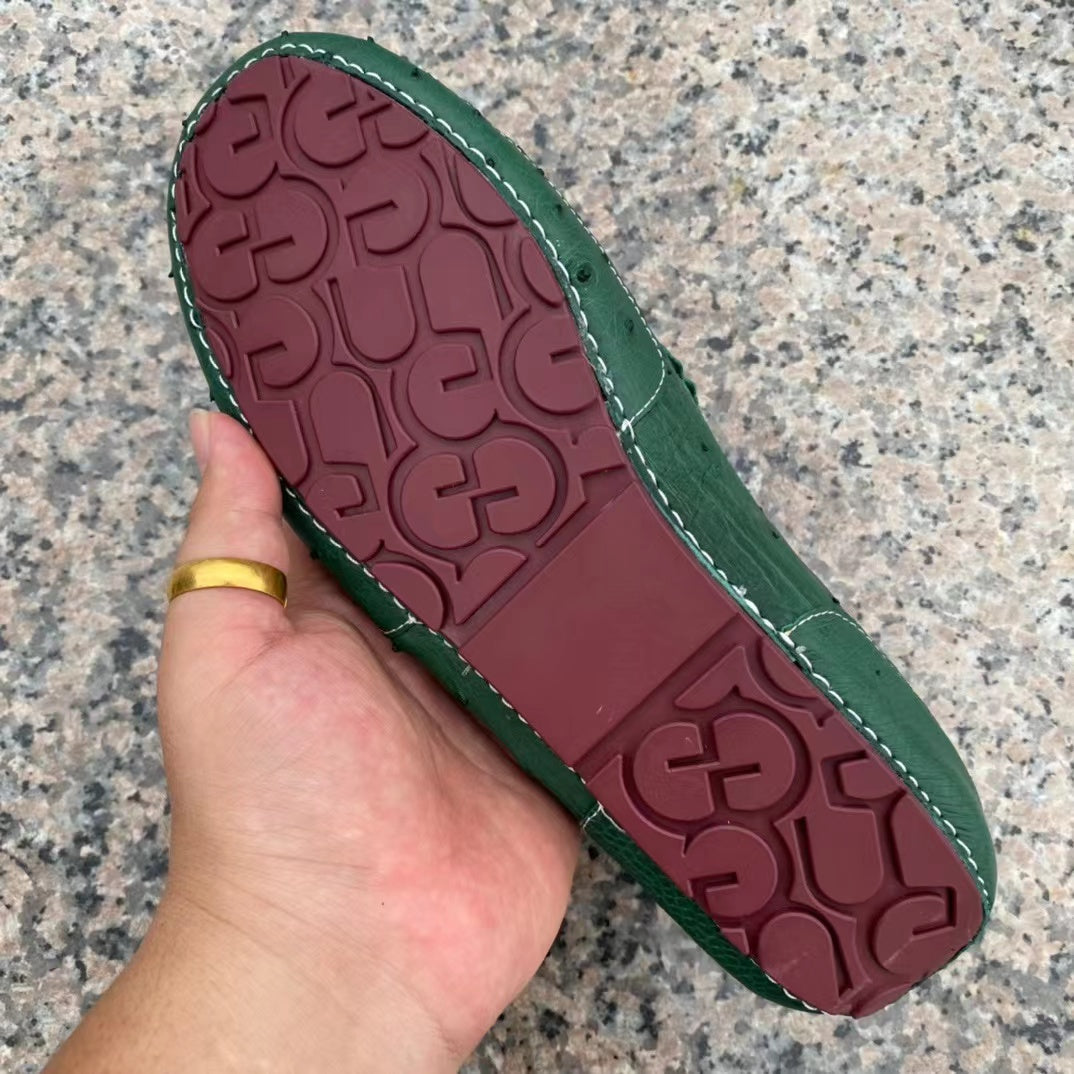 Ostrich Leather Light Soft Comfy Tassel Loafer