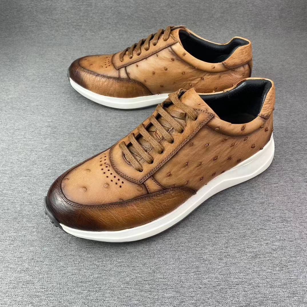 Ostrich Stylish Leisure Hand Brushing soft comfy Shoes (Limited Quantities)