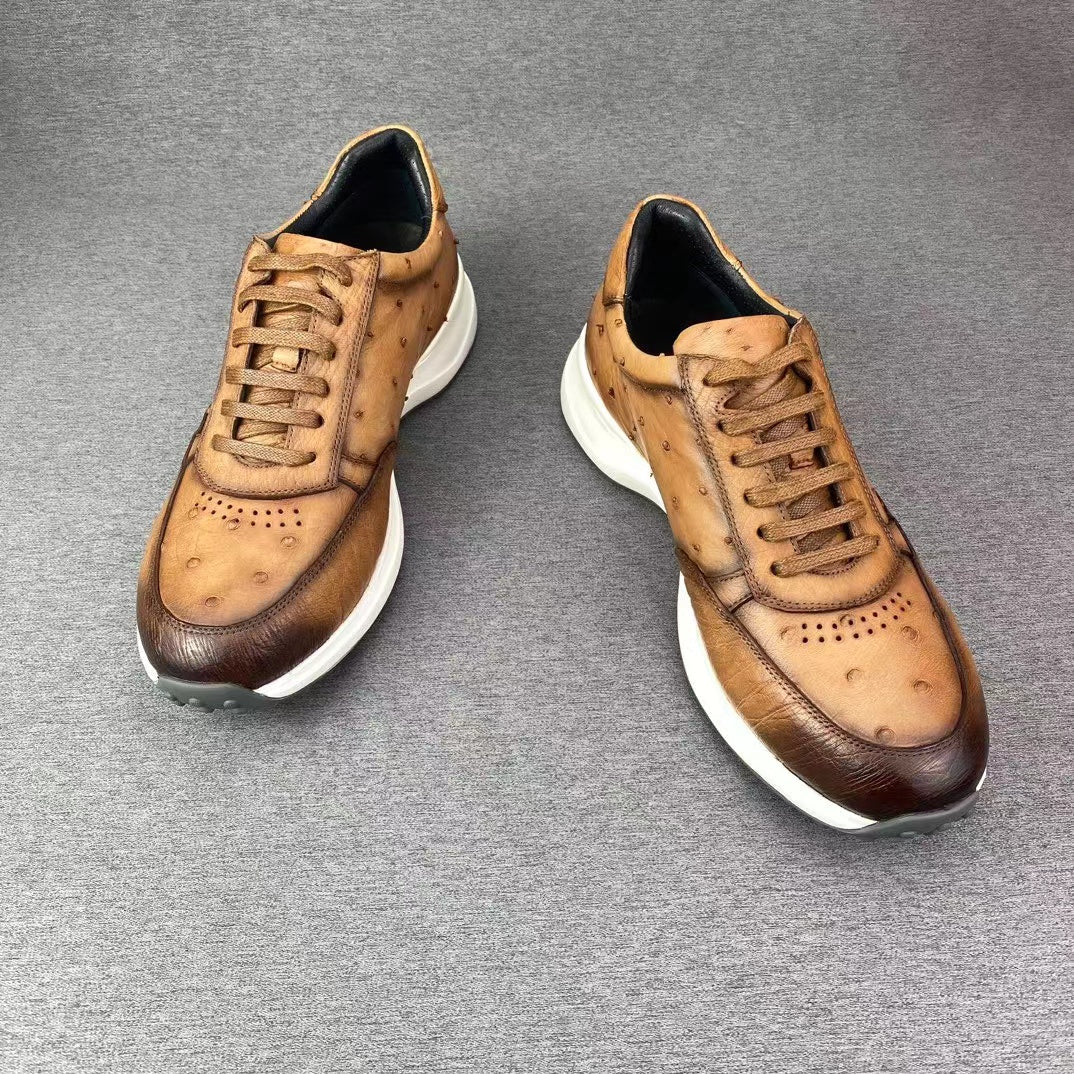 Ostrich Stylish Leisure Hand Brushing soft comfy Shoes (Limited Quantities)