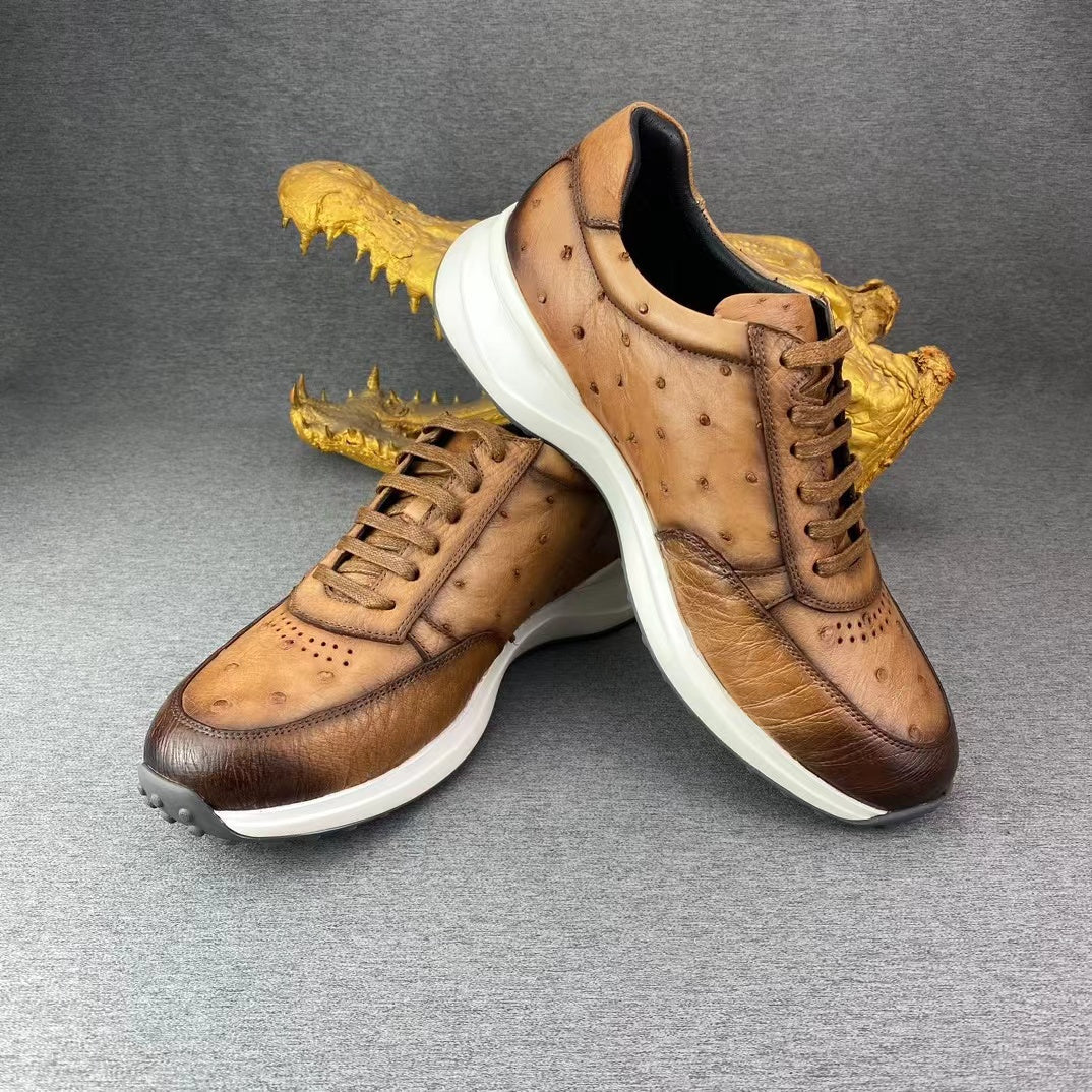 Ostrich Stylish Leisure Hand Brushing soft comfy Shoes (Limited Quantities)