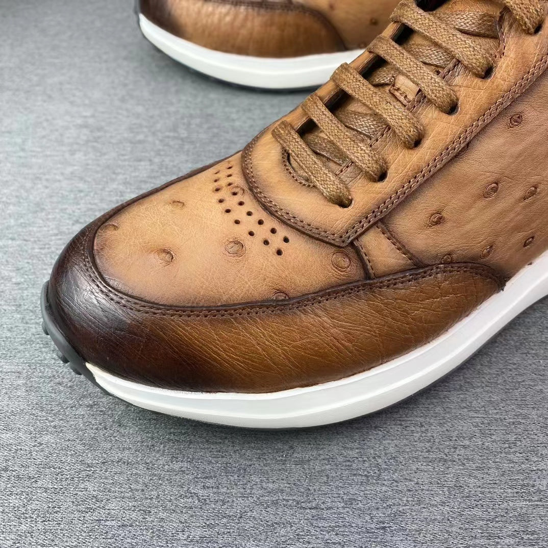 Ostrich Stylish Leisure Hand Brushing soft comfy Shoes (Limited Quantities)