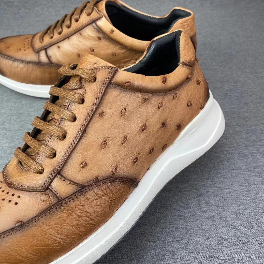 Ostrich Stylish Leisure Hand Brushing soft comfy Shoes (Limited Quantities)