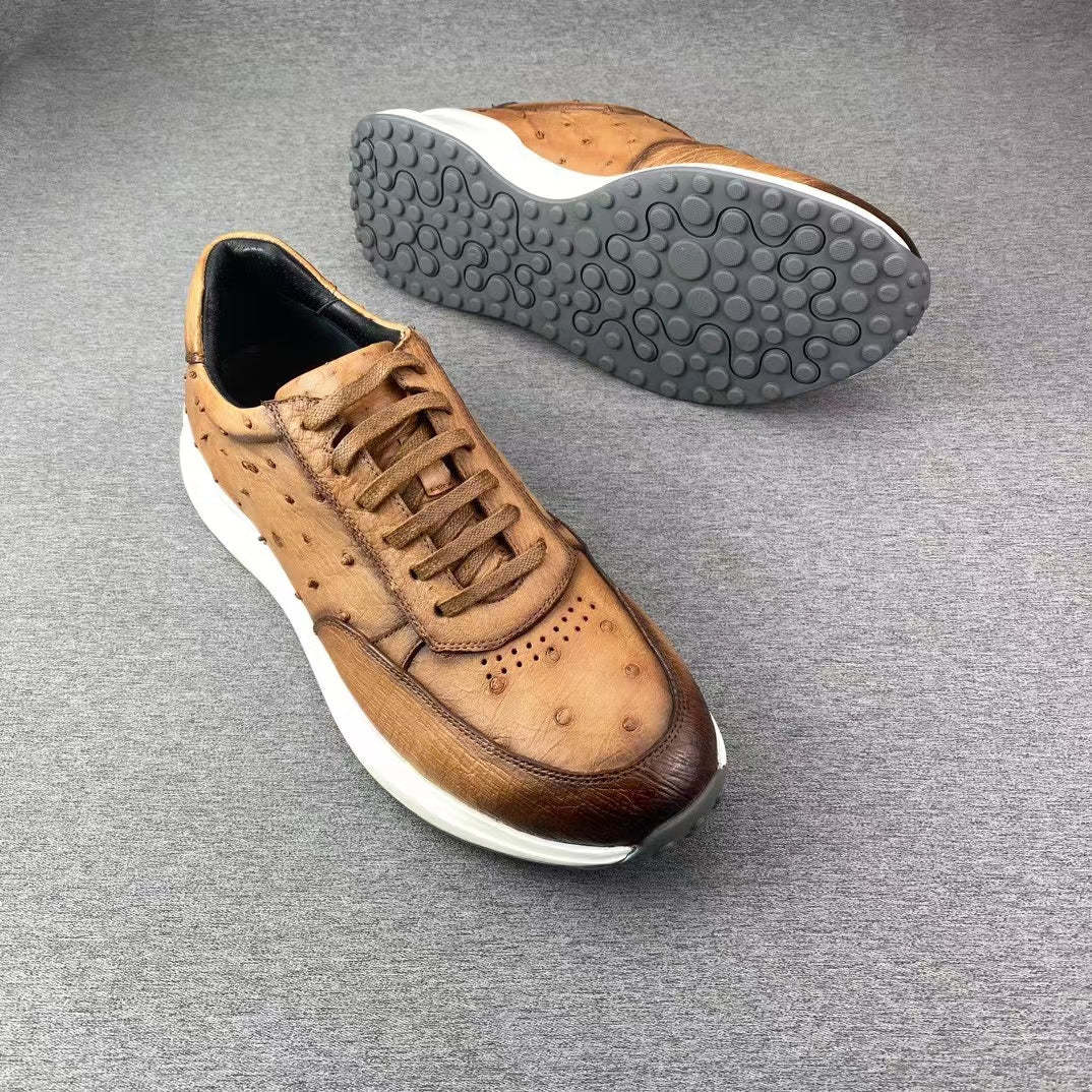 Ostrich Stylish Leisure Hand Brushing soft comfy Shoes (Limited Quantities)