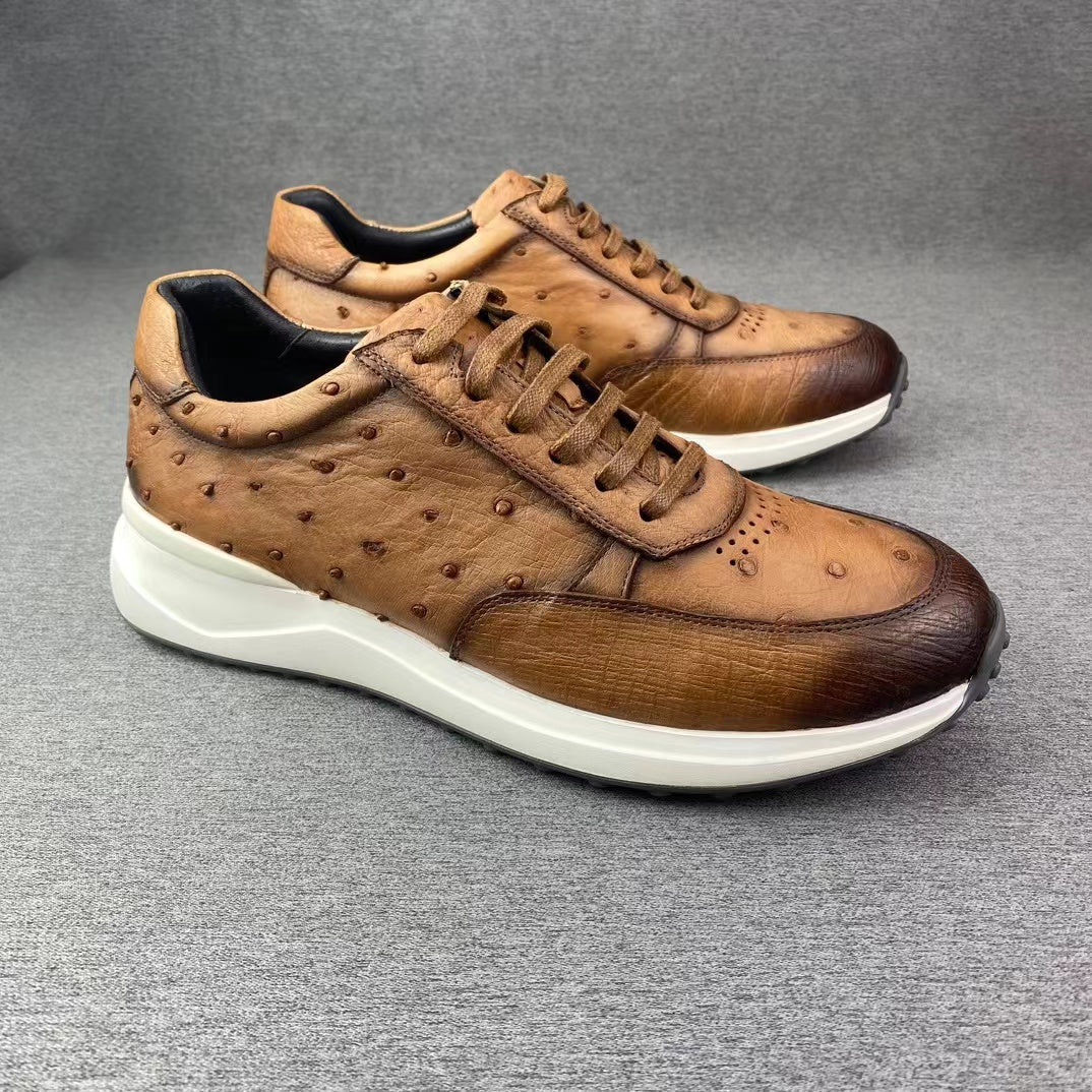 Ostrich Stylish Leisure Hand Brushing soft comfy Shoes (Limited Quantities)