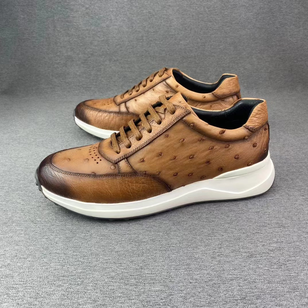 Ostrich Stylish Leisure Hand Brushing soft comfy Shoes (Limited Quantities)