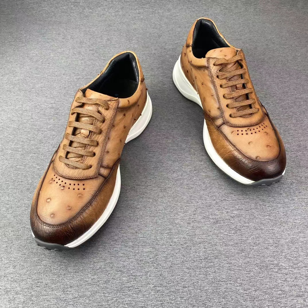 Ostrich Stylish Leisure Hand Brushing soft comfy Shoes (Limited Quantities)