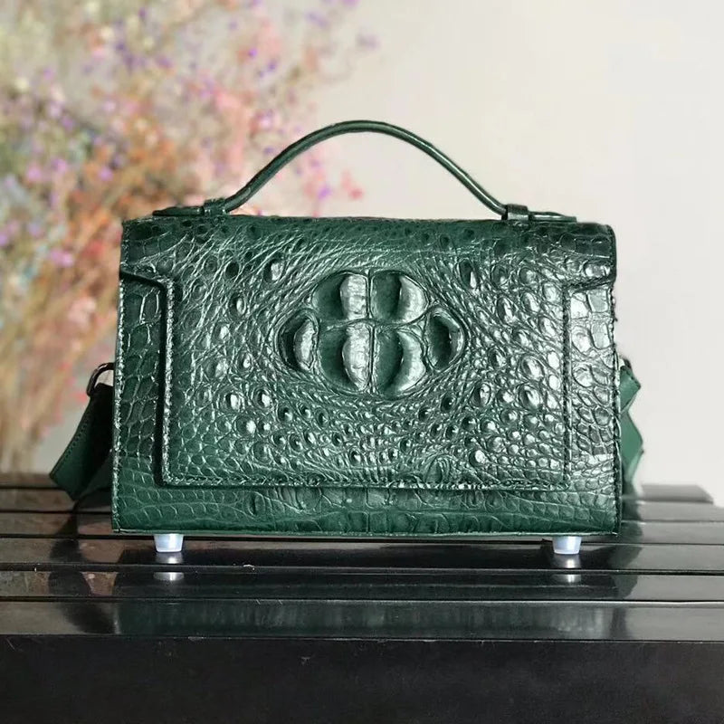 CROCODILE THAI LEATHER WOMEN HANDBAG CROSS-BODY BAG