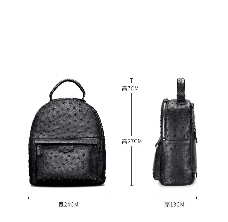 OSTRICH LEATHER LEISURE WOMEN BACKPACK