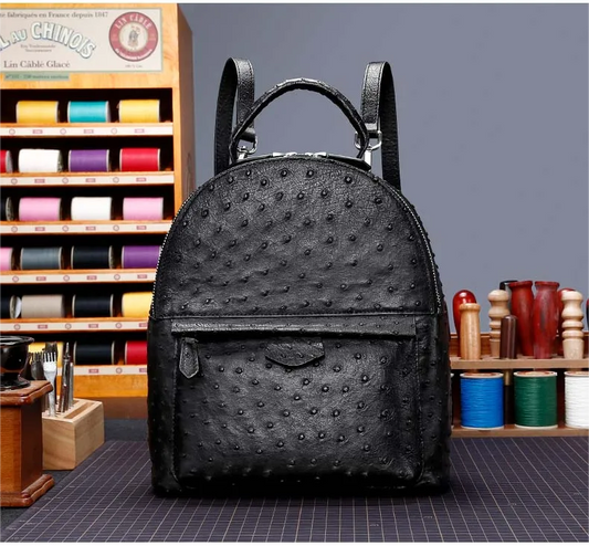 OSTRICH LEATHER LEISURE WOMEN BACKPACK