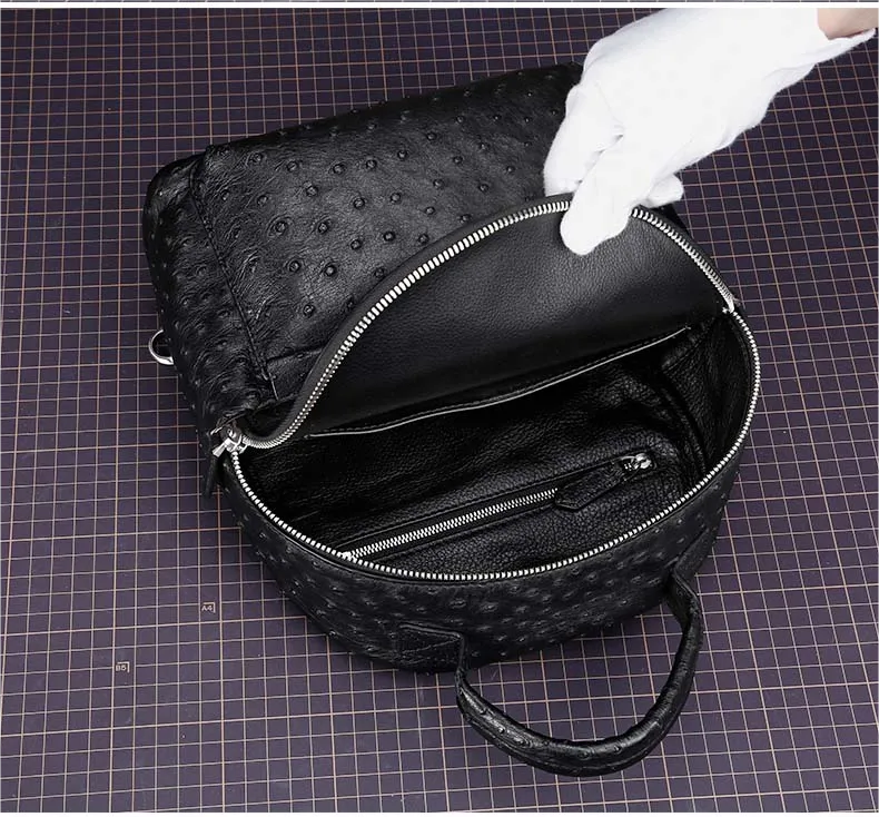 OSTRICH LEATHER LEISURE WOMEN BACKPACK
